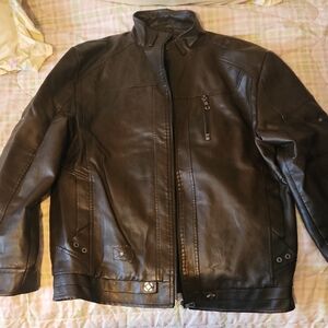 Men's Brown Faux Leather Jacket